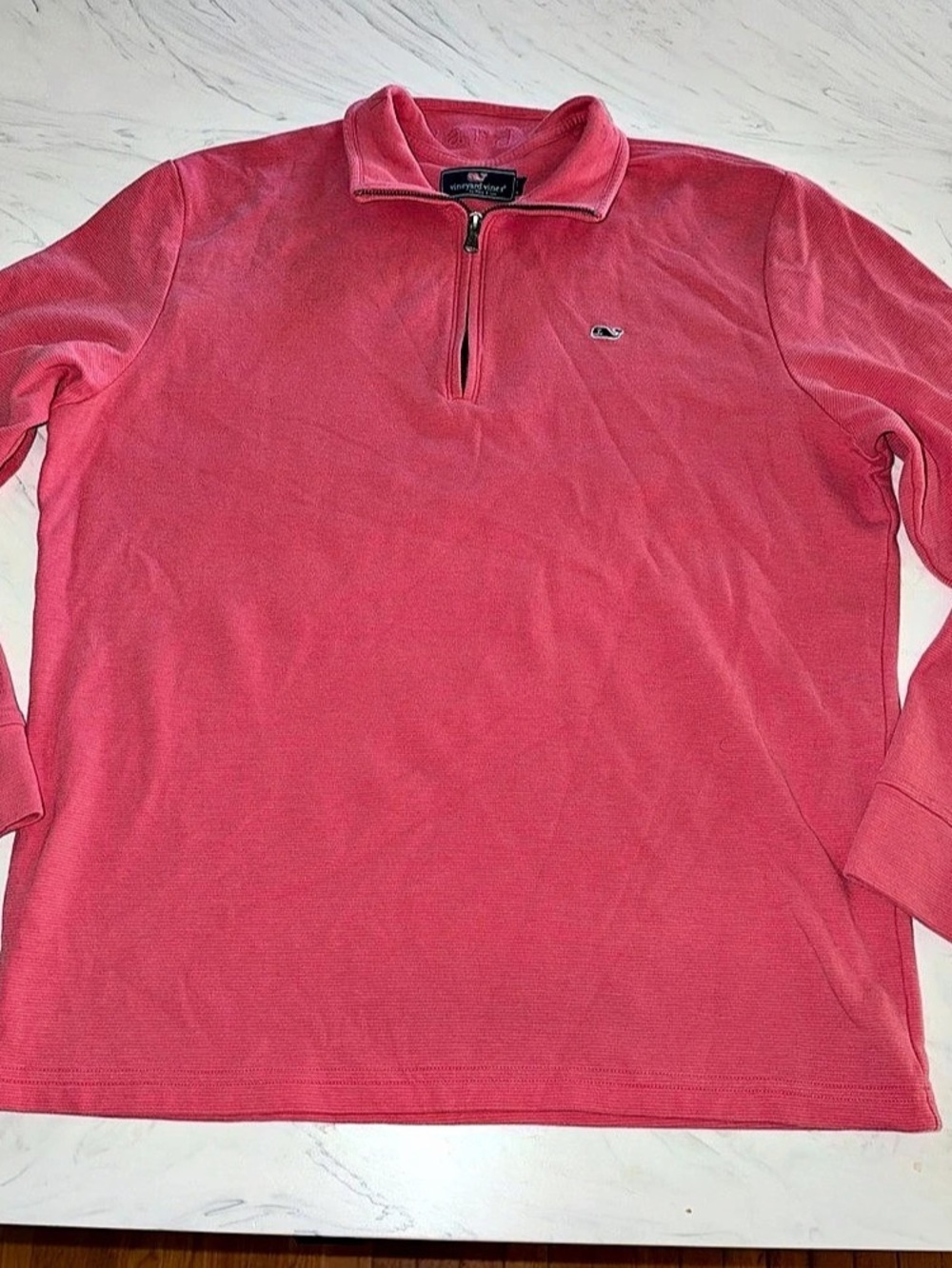 Vineyard Vines Shep Shirt Quarter-Zip Pullover Men's large stripe Pink